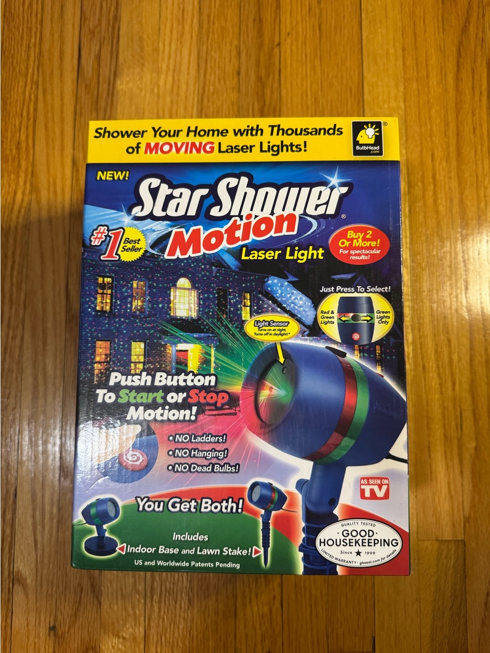 Star Shower Motion Laser Light Red Green Christmas Indoor Outdoor
